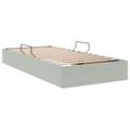 vidaXL Otomanový posteľný rám Svetlosivá 100 x 200 cm Zamat