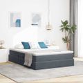 vidaXL Postel s úložným prostorem a matrací Tmavo šedá 140 x 190 cm