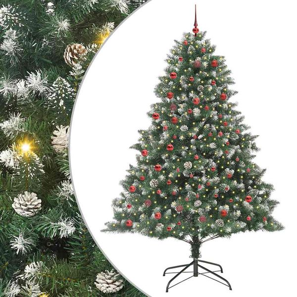 vidaXL Umelý vianočný stromček Zelená 210 cm PVC, plast a oceľ
