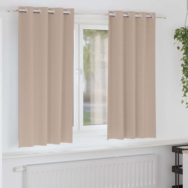 vidaXL Záclony na zatemnenie s krúžkami 2 pcs Sivohnedá 175 x 140 cm