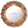 vidaXL Nástenné zrkadlo 60 cm okrúhle teakové drevo