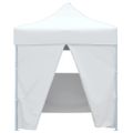 vidaXL Profesionálny skladací párty stan+4 steny 2x2 m, oceľ, biely