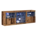 vidaXL LED komoda Staré drevo 181,5 x 37 x 67 cm Kompozitné drevo