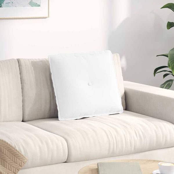 vidaXL Poduška na chrbát Biela 50 x 19 x 45 cm látka