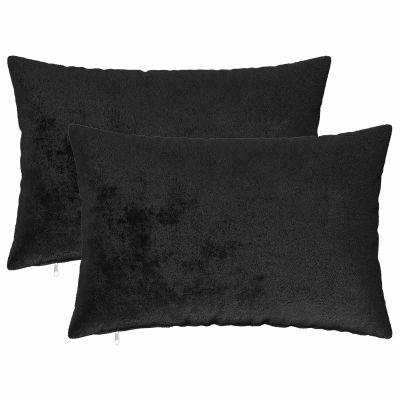 vidaXL Poťah na podložku 2 pcs HEERLEN Čierna 50 x 70 cm Flanel