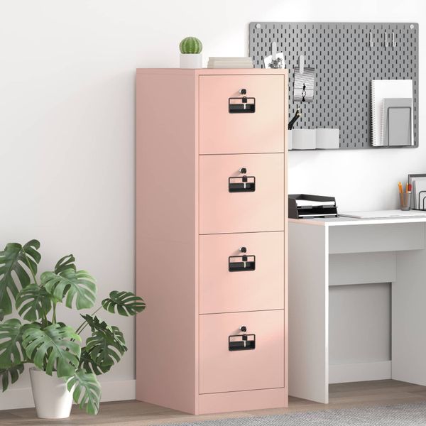 vidaXL Skriňa na dokumenty so zásuvkou 2 pcs Ružová 44 x 50 x 139 cm
