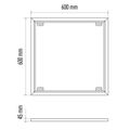 Rámik pre LED panel 60×60cm, bezskrutkový