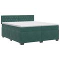 vidaXL Posteľ boxspring s matracom Tmavozelená 200 x 200 cm Zamat