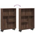 vidaXL Úzky úložný vozík hnedý dub 48x13x68 cm kompozitné drevo