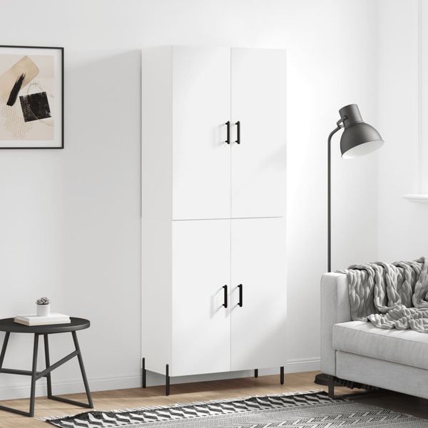 vidaXL Vysoká skrinka biela 69,5x34x180 cm spracované drevo