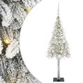 vidaXL Vianočný stromček s 150 LED-i Biela 120 cm PE a oceľ