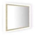 vidaXL LED kúpeľňové zrkadlo dubu sonoma 60x8,5x37 cm, akryl