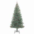 vidaXL Umelý vianočný stromček, snehom obalený, s LED svetlom 240 cm