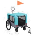 vidaXL Vozík pre domáce zvieratá na bicykel/beh 2-v-1, modro sivý