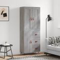 vidaXL Vysoká skrinka sivý dub sonoma 69,5x34x180 cm spracované drevo