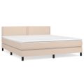 vidaXL Boxspring posteľ s matracom kapučínová 160x200 cm umelá koža