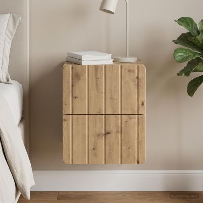 vidaXL Nástenná nočná skrinka Dub artisan 33 x 34,5 x 43 cm