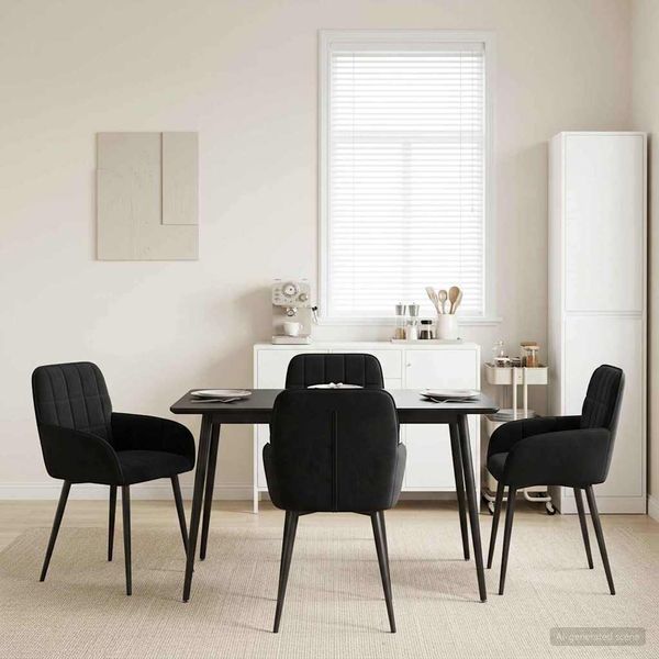 vidaXL Jedálenské stoličky 4 ks Zamat Čierna 57 x 50 x 85 cm