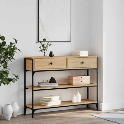 vidaXL Konzolový stolík dub sonoma 100x25x75 cm kompozitné drevo