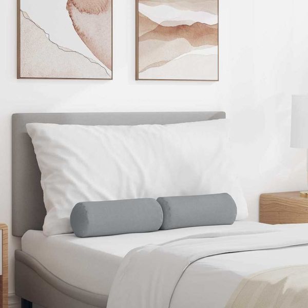 vidaXL Podložkové vankúše 2 pcs Svetlosivá Ø 15 x 40 cm látka