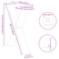 vidaXL Nohy k jedálenskému stolu v tvare X, 3 ks, prírodná oceľ, 70 x (72-73) cm, oceľ