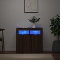 vidaXL Komoda s LED, hnedý dub 80x35x75 cm