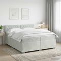 vidaXL Posteľ boxspring s matracom Svetlosivá 200 x 200 cm Zamat