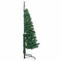 vidaXL Rohový umelý vianočný strom s 150 LED-i Zelená 150 cm PVC a kov