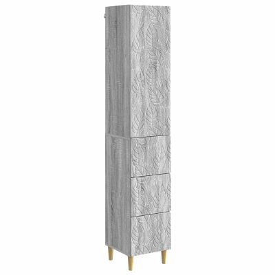 vidaXL Sada skríň 2 pcs Sivý Sonoma 33 x 34,5 x 90 cm Kompozitné drevo