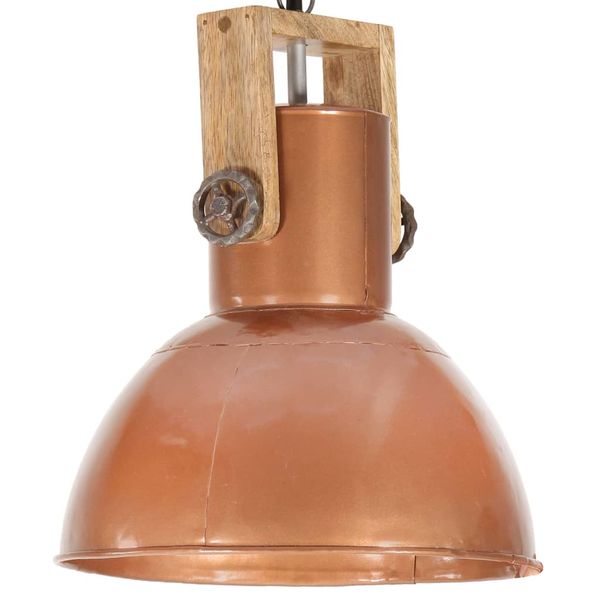 vidaXL Industriálna závesná lampa 25 W medená mangovník 42 cm okrúhla E27