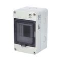 Rozvádzač FlatBOX 5904 IP65, 4mod., na omietku, priehľ. dvere, 170x105x112mm