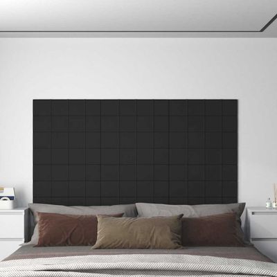 vidaXL Nástenné panely 12 ks čierne 60x15 cm látkové 1,08 m²