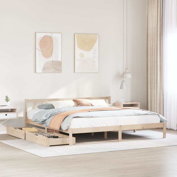 vidaXL Posteľ bez matraca 180x200 cm masívna borovica