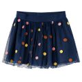Detská tylová sukňa s polka bodkami námornícka modrá 116