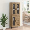 vidaXL Highboard Remeselný dub 69,5 x 34 x 180 cm Kompozitné drevo