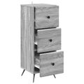 vidaXL Zásuvkový kabinet Sivá sonoma 33 x 34,5 x 90 cm
