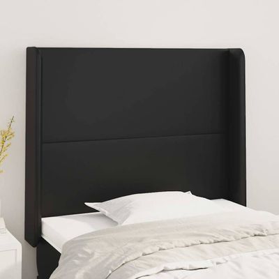 vidaXL Čelo postele so záhybmi čierne 93x16x118/128 cm umelá koža