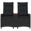 vidaXL Hojdačka s tabletou 2 -Seater 126 x 65 x 112 cm polyratan