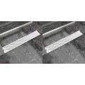 vidaXL Rovný sprchový odtok 2 ks vlnovka 730x140 mm nehrdzavejúca oceľ