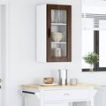vidaXL Nástenný sklenený kabinet LUCCA Hnedý dub 40 x 31 x 80 cm