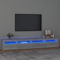 vidaXL TV skrinka s LED svetlami sivá sonoma 240x35x40 cm