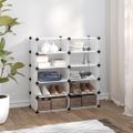vidaXL Stojan na topánky priehľadný 84x32x88,5 cm PP