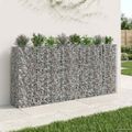 vidaXL Gabiónová vyvýšená posteľ 4 ks 330 x 50 x 150 cm Strieborná
