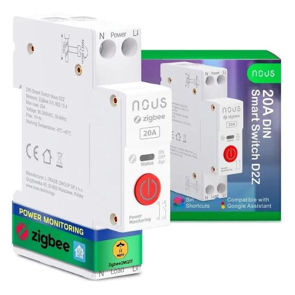 NOUS D2Z, ZigBee DIN SMART Switch, prepínač