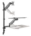 Neomounts  WL90-325BL1 / držák na zeď /pracovní místo / sezení-stání / monitor, klávesnice a myš Pracovní stanice, držák, VESA, na zed, pro monitor a klávesnici, úhloprícka 17"–32", náklon, otácení, rotace, nosnost 9+1kg, cern