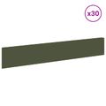 vidaXL Obrubník trávnika 30 ks 100 x 18 cm Oceľ Olivovo zelená
