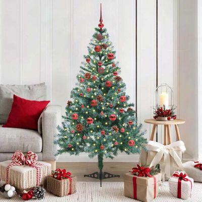 vidaXL Umelý vianočný stromček s 150 LED-i Zelená 150 cm PVC a oceľ