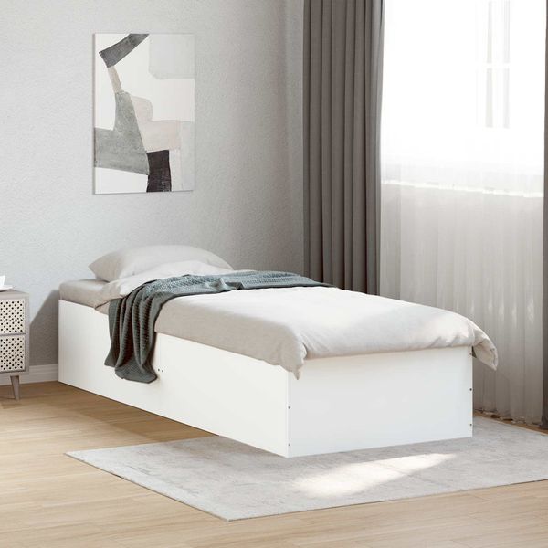 vidaXL Rám postele na podlahe Biela 80 x 200 cm Kompozitné drevo