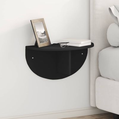 vidaXL Stenná polica 2 pcs Čierna 48 x 24 x 24 cm Kompozitné drevo