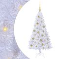 vidaXL Umelý vianočný stromček Biela 120 cm PVC a oceľ